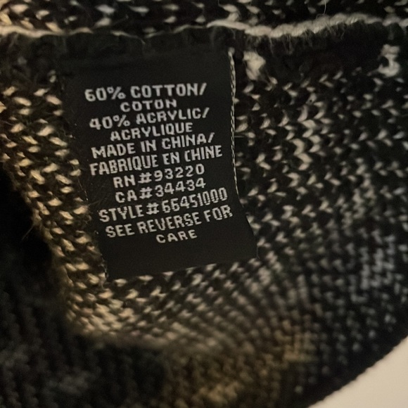 DC zip up snowflake sweater three quarter sleeve size large - Picture 7 of 9